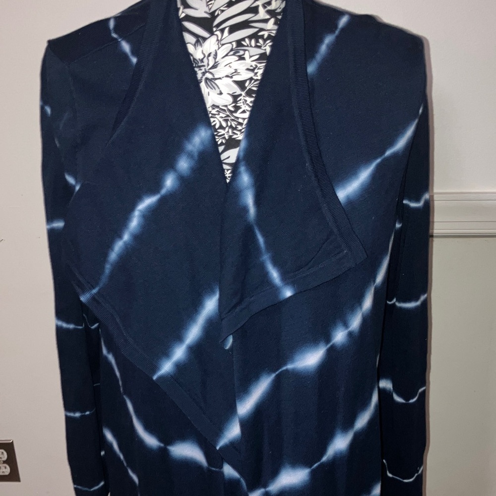 Calvin Klein Navy and White Cotton cardigan